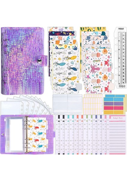 A6 Pvc Dosya Kapağı, Bütçe Sayfaları, Saklama Kartı Çantaları, 6 Halkalı Nakit Zarflar Için Boş Çıkartmalar, Günlük Para Planlayıcısı A (Yurt Dışından)