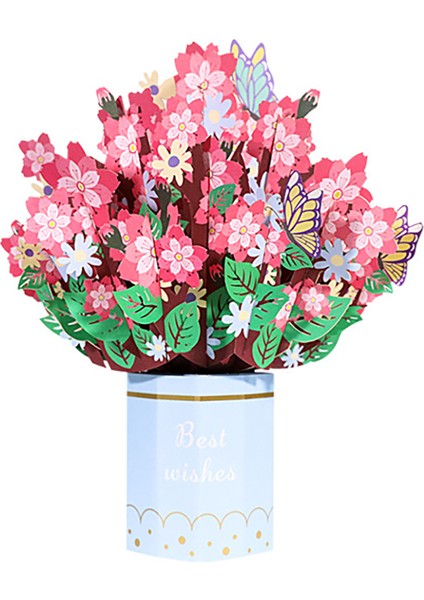 3D Tebrik Kartı El Yapımı Gül Nimet Mesajı Tüm Durumlarda Hediyeler Için Uygun, Pembe (Yurt Dışından)