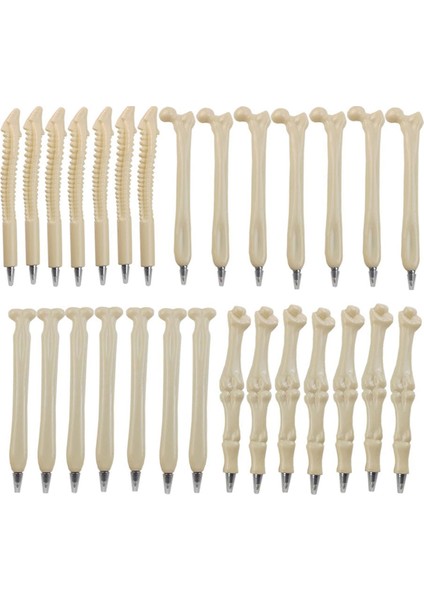 28 Adet Kemik Tükenmez Kalem Yenilik Kalemler Siyah Mürekkep Cadılar Bayramı Sanatçı Doktor Hemşire Okul Ofis Partisi Için (Yurt Dışından)