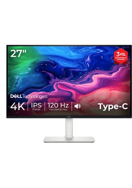 27 Plus S2725QC 27 Inç 120Hz 4ms 4K UHD Freesync Premium IPS Pivot Monitör