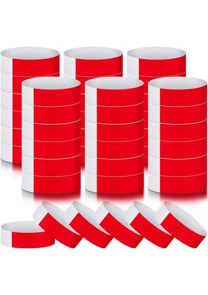 600 Adet Su Geçirmez El Bantları Bilek Etkinlikler Için Konser Yapışkanlı Parti Kırmızı (Yurt Dışından)