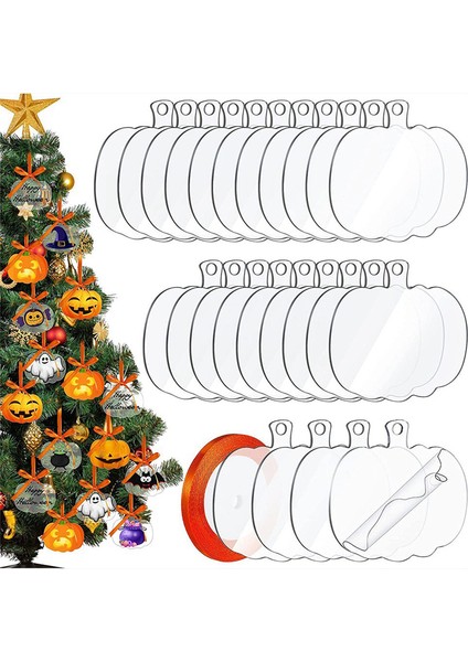 24 Adet Cadılar Bayramı Akrilik Kabak Kesme Bitmemiş Zanaat Parti Dıy Boyama Projesi Asılı Süsleme (Yurt Dışından)