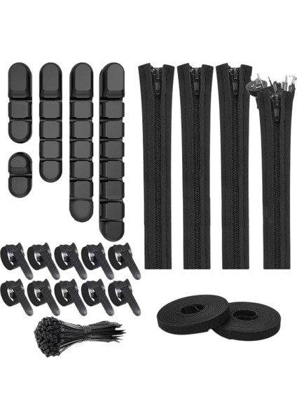 121 Adet Kablo Yönetim Organizatör Seti, Tutucu, Masa Düzenleyici, Pc Ofis Için, Yeniden Kullanılabilir, D (Yurt Dışından)