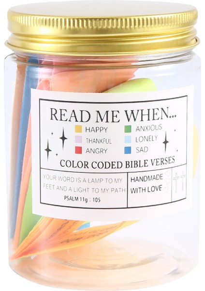 Isa Kutsal Kavanoz Incil Ayetleri Farklı Ruh Halinde Okumak Için Renk Kodlu Kartlar Hıristiyan Hediyeleri (Yurt Dışından)