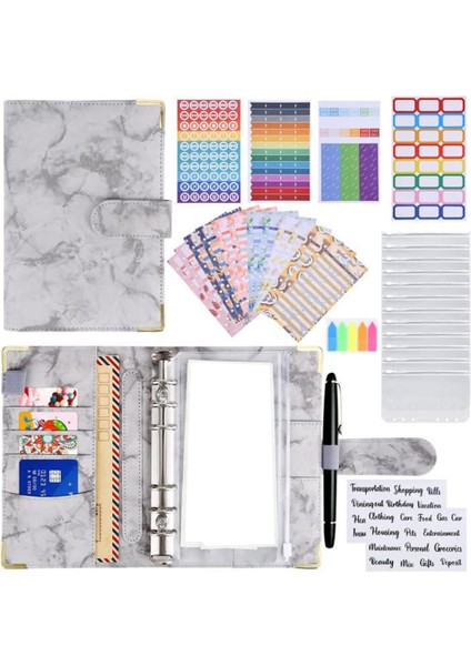 Halkalı Defter Dosyalayıcı, Belgeleri Düzenlemek Için 12 Şeffaf Renkli Fermuar Cepli, Bütçe Sıralayıcısı Kart Fotoğraflarını Saklama (Yurt Dışından)