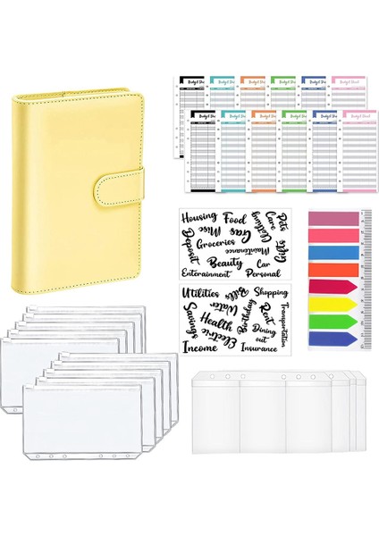 Bütçeleme Için Nakit Zarflar, Para Düzenleyici Nakit, Para Tasarrufu Dosyalayıcı, Sarı (Yurt Dışından)