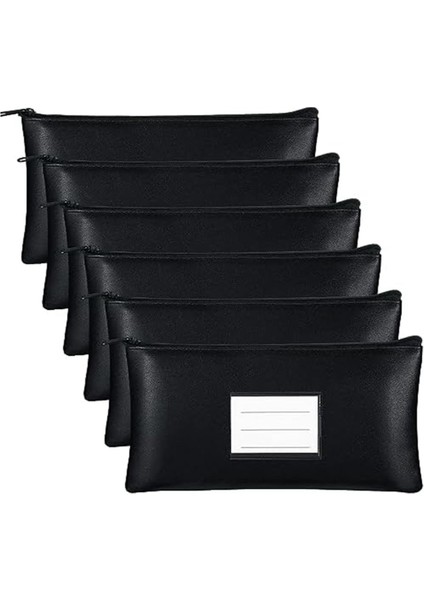 6 Adet Fermuarlı Para Çantaları Güvenlik Banka Mevduat Çantası Makbuz Tutucu Nakit Paralar Için Kozmetik Kağıt Aracı A (Yurt Dışından)