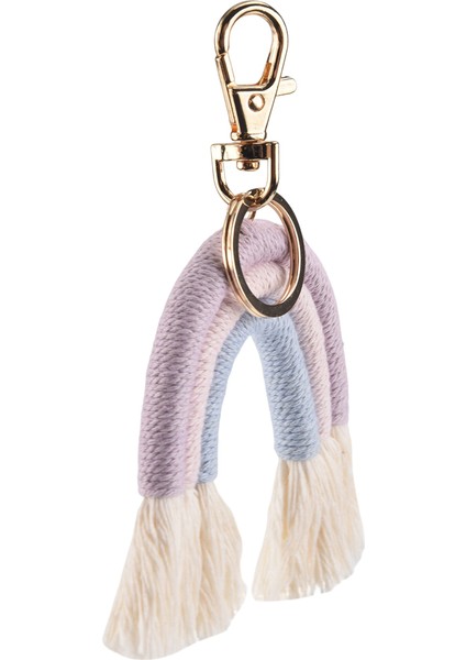 Dokuma Gökkuşağı Anahtarlıklar Kadınlar Için Boho El Yapımı Anahtarlık Anahtarlık Makrome Çanta Uğuru Araba Sallanan Takı Hediyeler, Bir (Yurt Dışından)