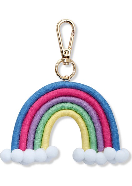 Makrome Gökkuşağı Anahtarlık, El Dokuma Anahtarlık, Araba Çanta Çanta Için Renkli Anahtar Kolye, B (Yurt Dışından)