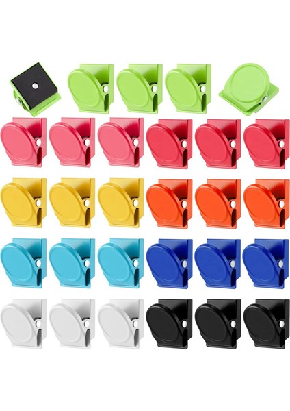 54 Adet Buzdolabı Mıknatısları Klipler Metal Ağır Hizmet Tipi Manyetik Beyaz Tahta Mıknatıslı Klips Soyunma Buzdolabı Için (Yurt Dışından)