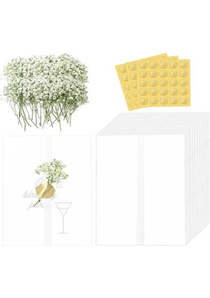 50 Sayfa Önceden Katlanmış Kraft Kağıt Ceket 12,7 x 17,7 cm Davetiyeler Için Kuru Kabartmalı Altın Etiket Zanaat Dıy Kartları (Yurt Dışından)