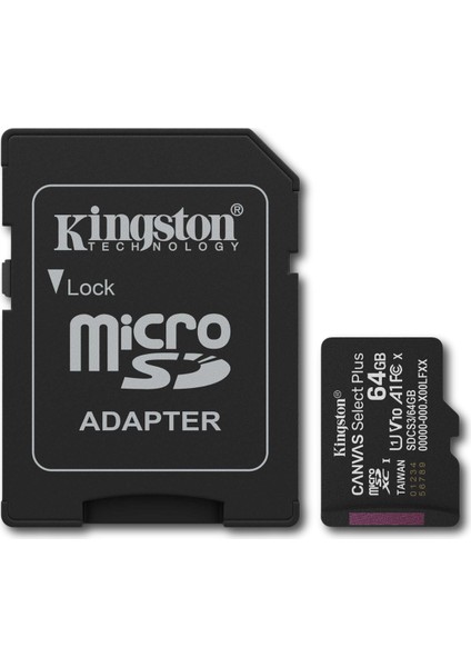 SDCS3-64GB 64GB Microsdxc Canvas Select Plus Gen3 100MB-S A1 Card + Adapter Hafıza Kartı fiyatları