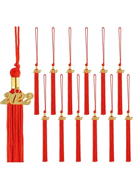 Cap Töreni Parti Aksesuarları Için 2022 Charm ile 18 Parça Mezuniyet (Kırmızı) (Yurt Dışından)