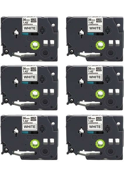 6 Paket 36MM Tzc Etiket Şerit Yazıcı Için PT-P900 PT-P950NW PT-E800T PT-9700PC PT-9800PCN Termal Kağıt-A (Yurt Dışından)