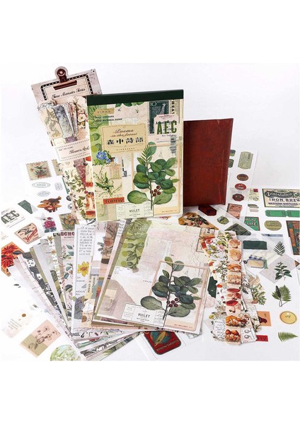 Vintage Önemsiz Günlük Defteri Scrapbooking Malzemeleri Kiti, Retro Efemera Paketi, Planlamacılar Için Günlüğü Dıy El Sanatları Kolaj A (Yurt Dışından)