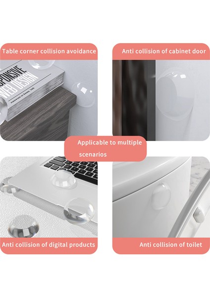 6 Adet 2 Inç Kapı Durdurucu Duvar Koruyucu, Şeffaf Topuz, Yuvarlak Topuz Kalkanı, Sap Için Duvar Koruyucu (Yurt Dışından)