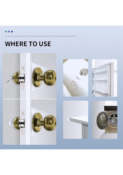 6 Adet Şeffaf Kapı Durdurucu Duvar Koruyucu-Yapışkanlı Yeniden Kullanılabilir Tampon Koruyucu, Sessiz, Şok Emici Jel Kolu Için (Yurt Dışından)