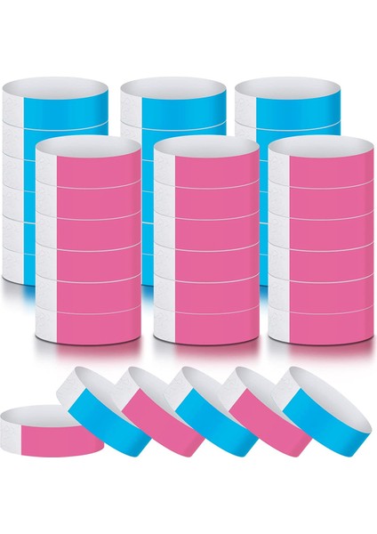 600 Adet Su Geçirmez El Bantları Neon Bilek Etkinlikler Için Konser Bilekliği Yapışkanlı Parti (Mavi, Pembe) (Yurt Dışından)