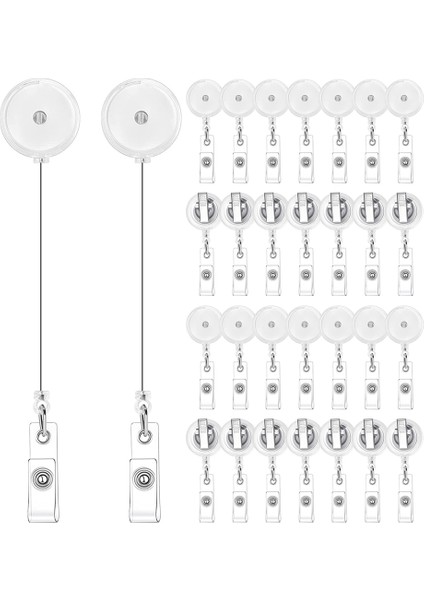 Rozet Makaraları Döner Timsah Klipsli Geri Çekilebilir Rozet Tutucu Rozet Makarası Klipsleri Yarı Saydam Şeffaf (Yurt Dışından)