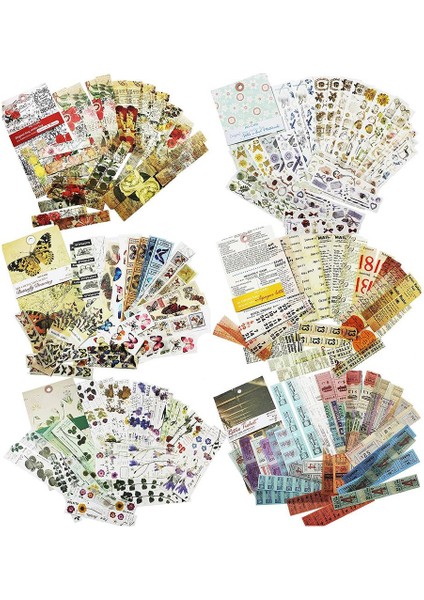 180 Adet Vintage Günlük Kaydı Malzemeleri Estetik Sevimli Washi Çıkartmalar Scrapbooking Günlüğü, Kendi Başına Yap Kağıdı Işçiliği Planlamacıları (Yurt Dışından)