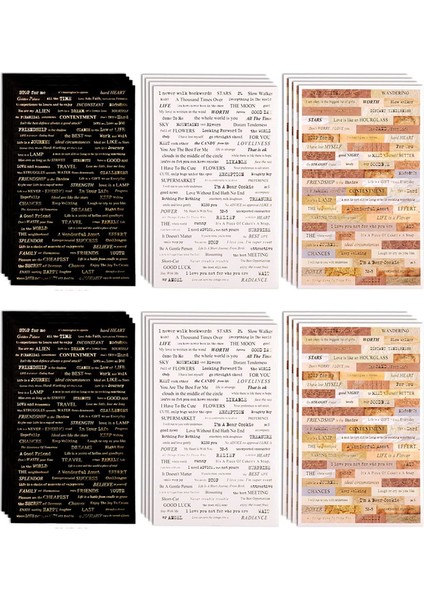 24 Adet Vintage Karalama Defteri Harfler Çıkartmalar Yaldız Kelimeler Cümle Günlüğü Seyahat Planlayıcısı Dekor Scrapbooking Dıy Craft Etiket (Yurt Dışından)