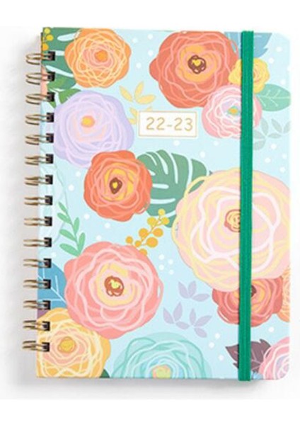 Planlayıcı Haftalık ve Aylık Sekmeli, Ajanda Defteri, Elastik Kapatmalı Iç Cep, Yeşil (Yurt Dışından)