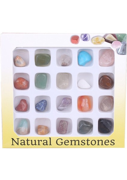 20 Adet Doğal Kristal Taş Cilalı Şifa Çakra Taş Koleksiyonu Popüler Taşlar Dekorasyon El Sanatları (Yurt Dışından)