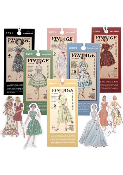 Günlük Malzemeleri Için 240 Adet Vintage Washi Çıkartmalar, Retro Tarzı Bayanlar Karalama Defteri Scrapbooking Malzemeleri (Yurt Dışından)