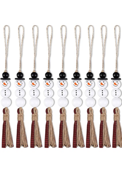 Adet Boncuk Çelenk Noel Ağacı Süsleri Noel Ahşap Çiftlik Evi Asılı, Siyah ve Kırmızı (Yurt Dışından)