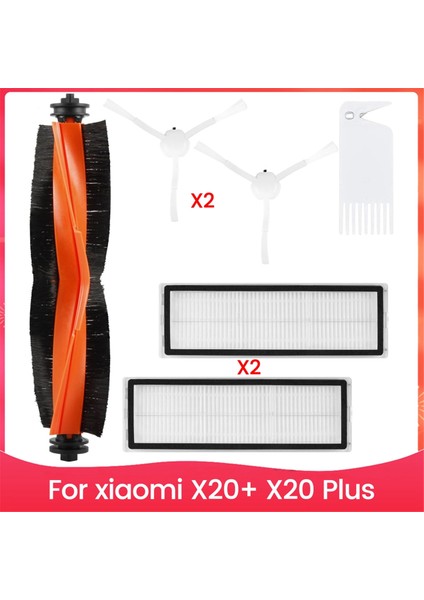 Xiaomi X20+ X20 Plus Robot Süpürge Aksesuarları Seti Ana Yan Fırça Hepa Filtre Aksesuarları (Yurt Dışından)