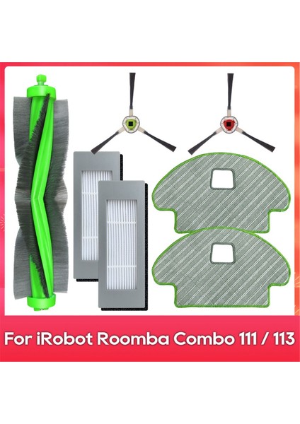 Irobot Romba Combo 111 / 113 / R113840 Ana Yan Fırça Hepa Filtre Paspas Bezleri Robot Süpürge Parçası Aksesuarı (Yurt Dışından)