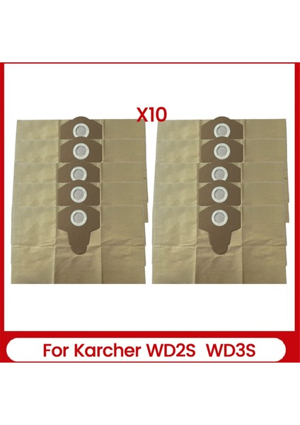 Karcher WD2S WD3S Elektrikli Süpürge Aksesuarları Için 10 Adet Toz Torbası Kağıt Torbalar Parçaları Değiştirin 9.771-350.0 (Yurt Dışından)