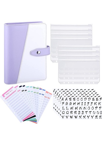 A6 Defter Cilt Kapağı Nakit Bütçe Planı Kılavuzu, Dosya Cepleri, Gider Sayfaları ve Etiket Etiketleri A (Yurt Dışından)