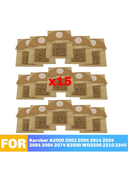 Karcher A2000 2003, 2004, 2014, 2024, 2054, 2064, 2074, S2500, WD2200, 2210, 2240 Için Elektrikli Süpürge Torbası Değişimi (Yurt Dışından)