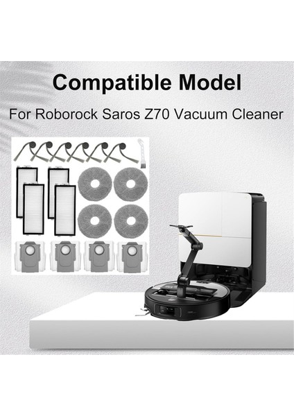 Roborock Saros Z70 / G30 Uzay Süpürgesi Aksesuarları Için 19 Adet Yan Fırça Filtresi Paspas Pedi Toz Torbası Elektrikli Süpürge Parçaları (Yurt Dışından) modelleri