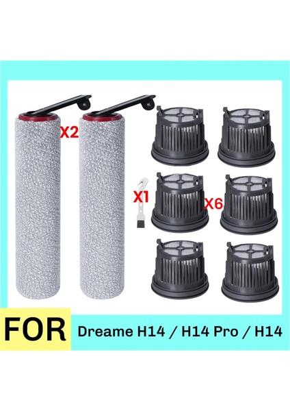 Dreame H14 / H14 Pro / H14 Çift Islak ve Kuru Elektrikli Süpürge Yedek Parçaları Abwq Silindir Fırça Hepa Filtresi (Yurt Dışından)
