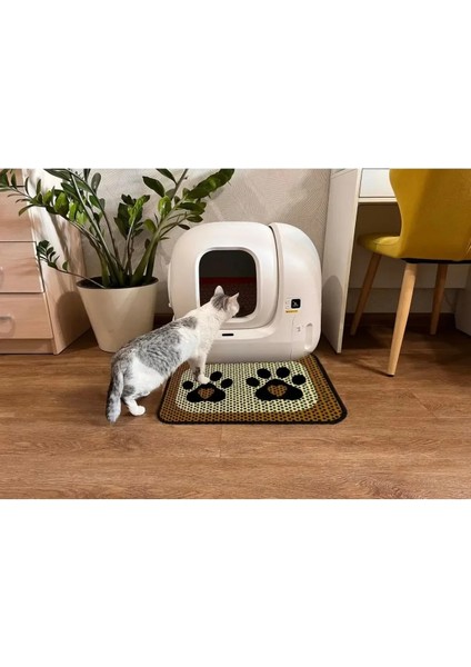 Elekli Tuvalet Önü Desenli Kedi Kumu Paspası | 45X60 cm Kum Toplayıcı Mat