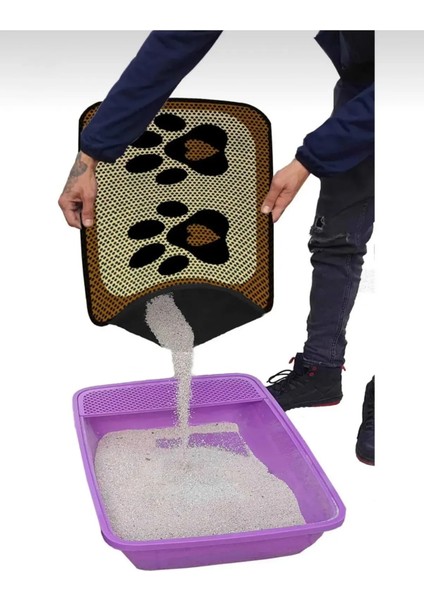 Elekli Tuvalet Önü Desenli Kedi Kumu Paspası | 45X60 cm Kum Toplayıcı Mat fırsatları
