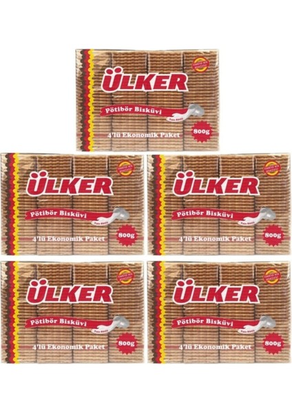 Pötibör Bisküvi 800 gr x 5 Adet