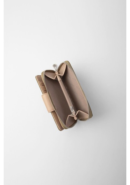 Büyük Boy Desenli Kadın Cüzdan - 65307 - Haki/vizon modelleri