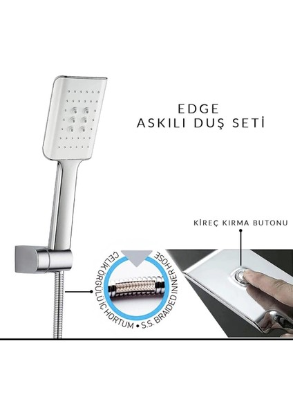 Edge Mafsallı Duş Seti Kireç Kırma Mekanizmalı indirimleri