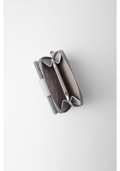 Büyük Boy Desenli Kadın Cüzdan - 65307 - Gri/buz Mavisi modelleri