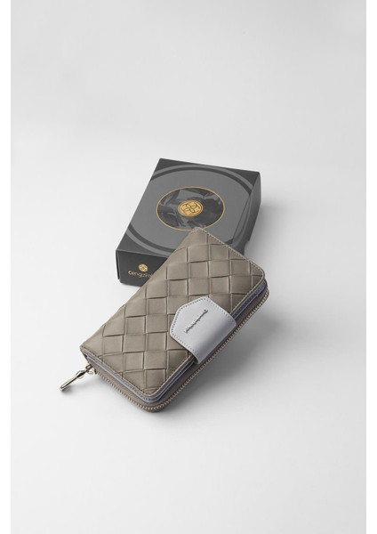 Büyük Boy Desenli Kadın Cüzdan - 65307 - Gri/buz Mavisi fırsatları