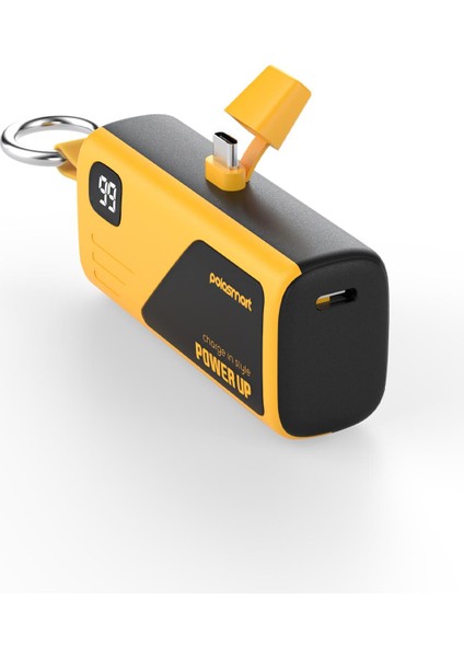 PSM132 Taşınabilir Dijital Göstergeli 20W Pd Çıkışlı Şarj Cihazı Powerbank 5.000 Mah Sarı