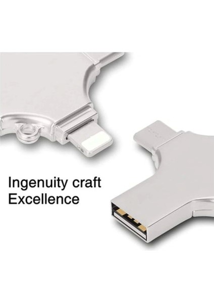 Otg 4in1 Cep Telefonu Çok Fonksiyonlu USB Flash Bellek 64 GB Type-C, Micro Sd ve Kart Okuyucu