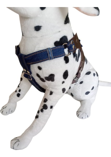 Köpek göğüs tasması orta ırk hakiki deri/kot kombineli göğüs ölçüsü:45-75cm ayarlamalı Gt5-32 fırsatları