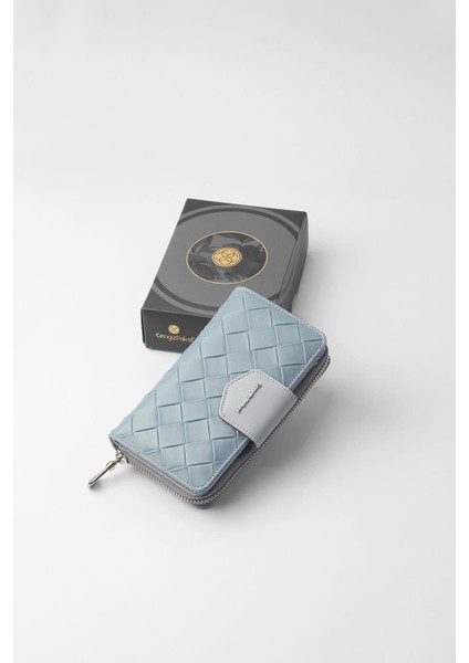 Büyük Boy Desenli Kadın Cüzdan - 65307 - Buz Mavisi fırsatları