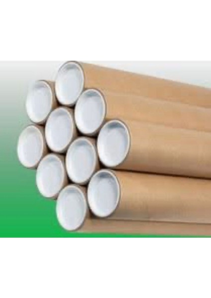 Postüp Kapaklı Silindir Kutu Karton Rulo Gönderi Poster Afiş Harita Tüpü 10 Adet 5 cm x 102 cm