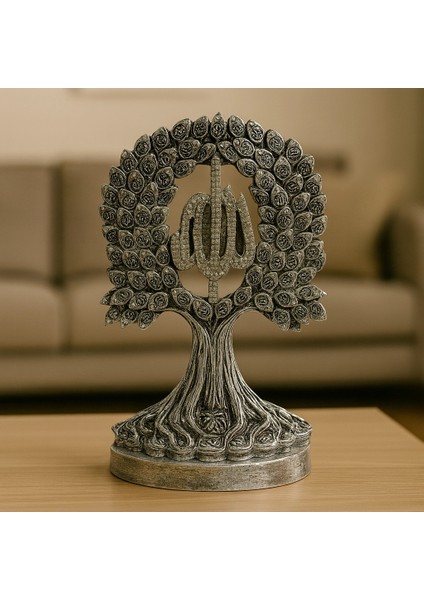Allah Yazılı Esmaül Hüsna Dekoratif Ağaç Biblo 27X20 fiyatları