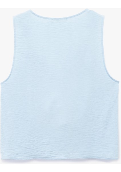 Aksesuar Detaylı V Yaka Kolsuz Bluz fiyatları